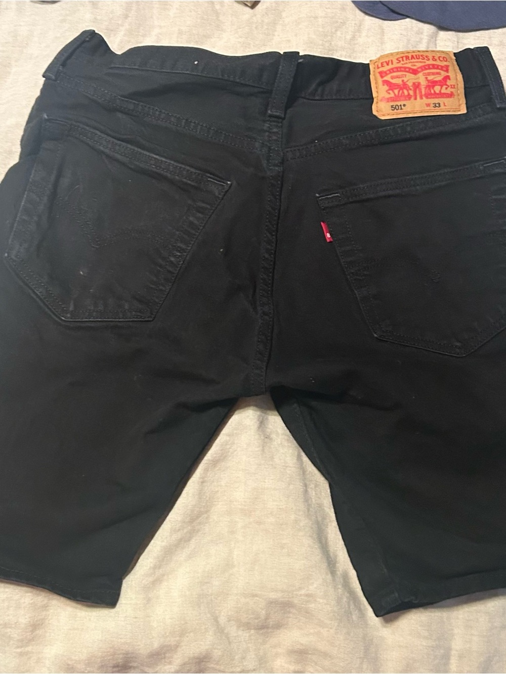 Levi's Black 501’s Denim Shorts with Signature Patch